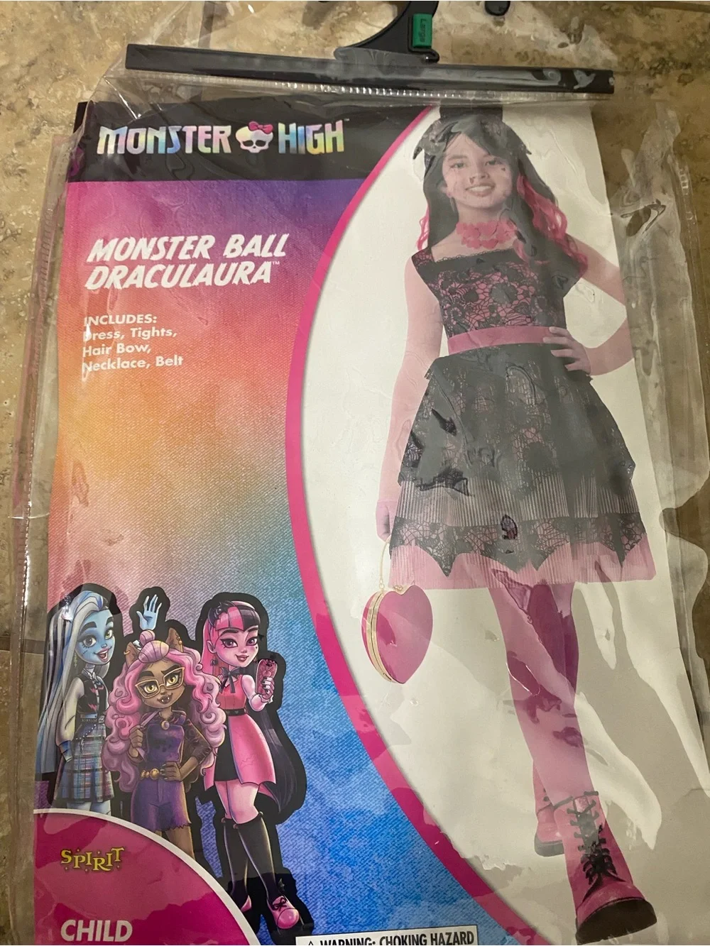 Monster High Kids Draculaura Monster Ball Girls Pink Lace Halloween Costume L